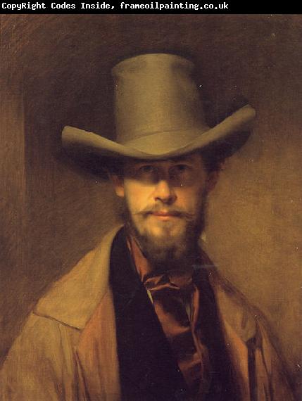 Franz Eybl Selbstportrat mit Hut
